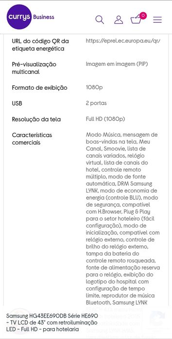 Samsung 43" HG43EE690DB