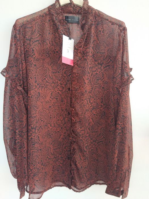 Blusa Transparente Padrão Paisley - Lefties – Tam. L - Nova!