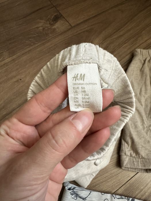 3 pary długich spodni dla chłopca noworodek H&M George 56