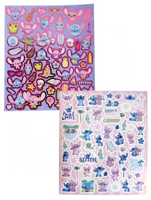 Naklejki dla dzieci 2 arkusze 100szt naklejek Lillo i Stitch