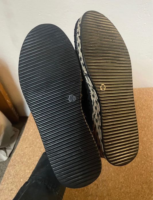 Espadryle na koturnie, czarne, materiałowe buty damskie Reserved 38