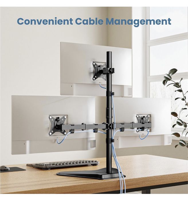 Suporte até 3 monitores (17 a 32”) com base robusta