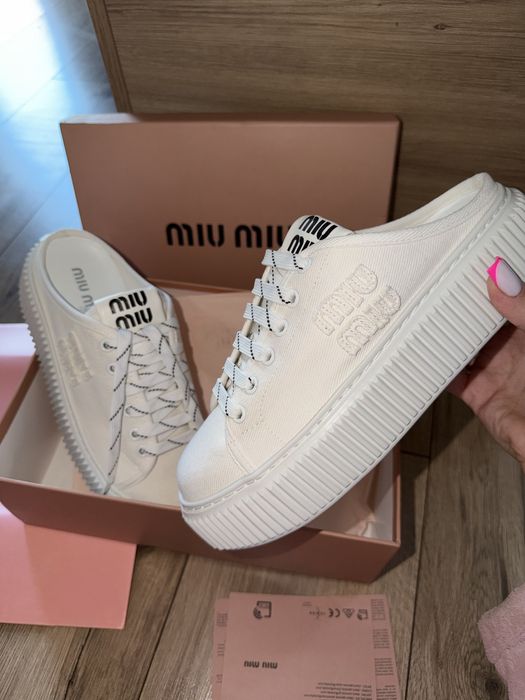 Miu miu sneakersy trampki klapki białe 38 39