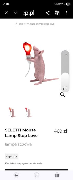 Lampa mysz z serduszkiem Seletti