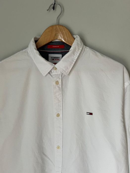 Biała męska koszula z długim rękawem Tommy Jeans XL