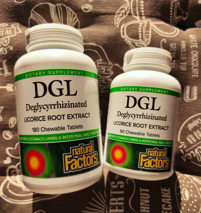 Natural Factors DGL licorice екстракт кореня солодки 90 180 шт 
DGL, г
