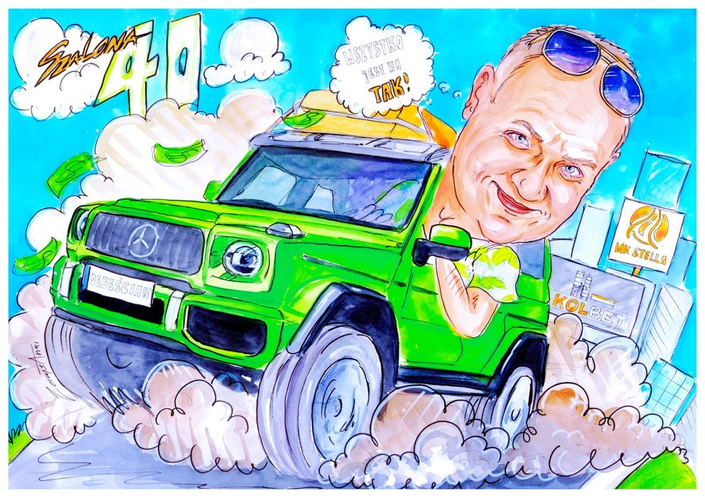 Karykatura portretowa prezent ślub rocznica