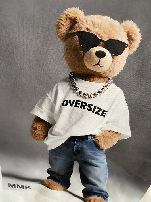 MMK Mi Mi nowa ciepła biała bluza z kultowym misiem teddy ber Viral