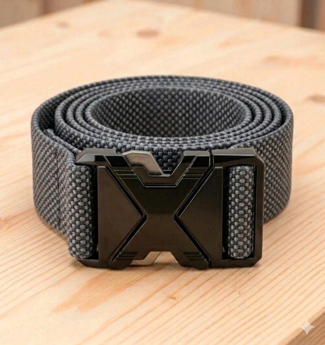 Pas Taktyczny metalowy męski ciemny szary Heavy Duty | Militarny | 125 cm