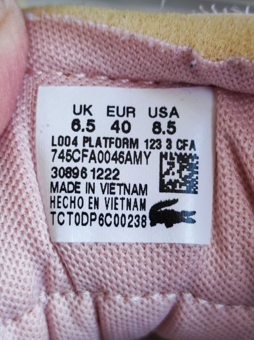 - Lacoste L004 Platform - Sneakersy na platformie r. 40