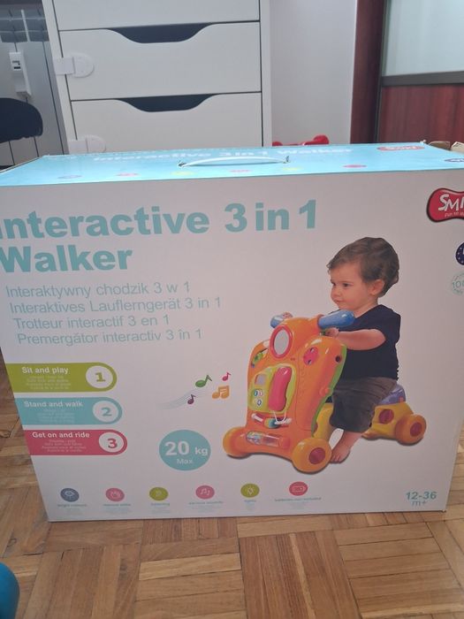 SMIKI Chodzik,pchacz jeździk 3w1