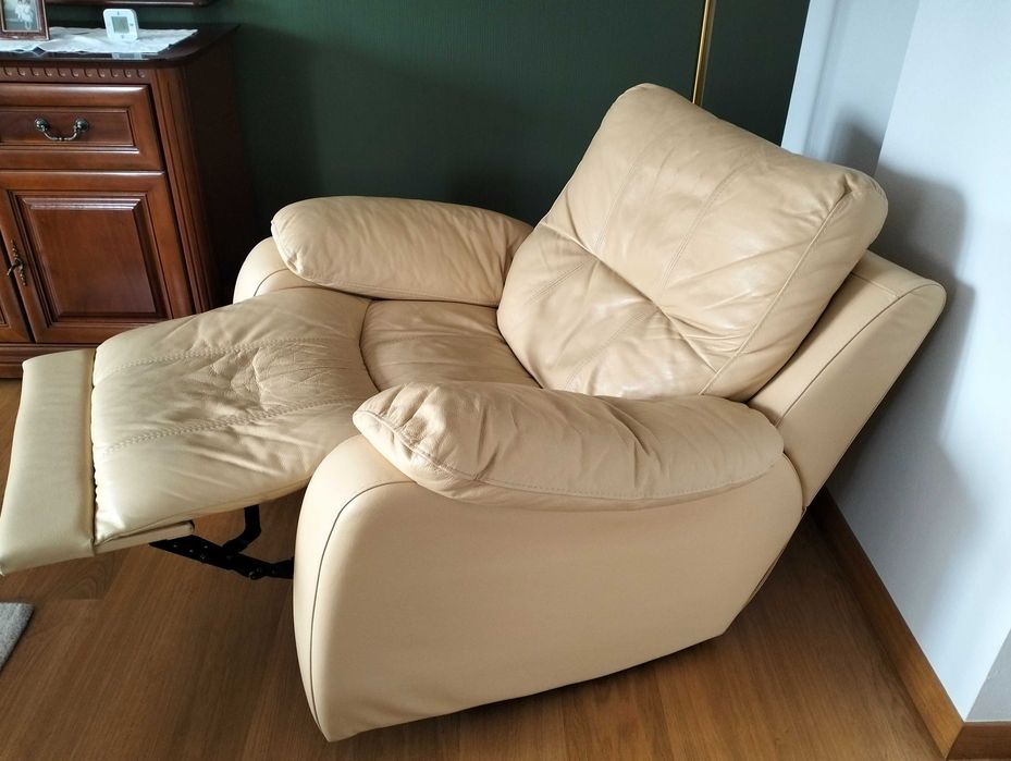 Komplet wypoczynkowy ze skóry naturalnej