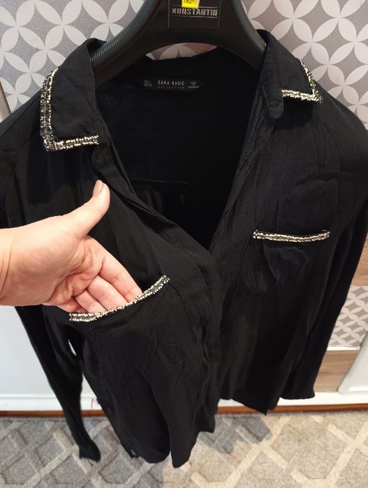 Zara koszula m/ L czarna  rozpinana