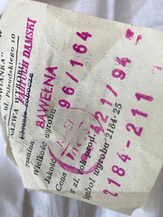 Fartuch biały damski 96/164 długi