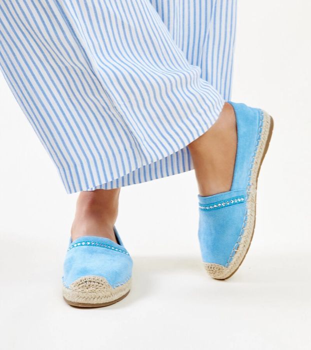 Niebieskie espadryle z cyrkoniami Abia
