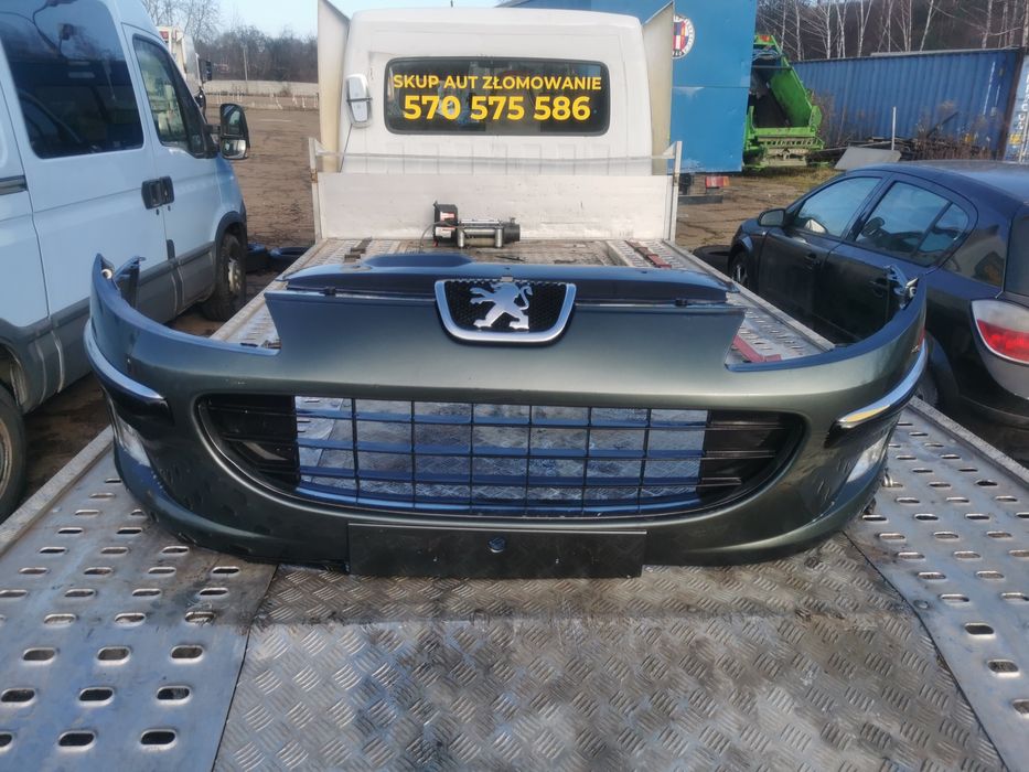 Zderzak przedni Przód Peugeot 407 Kompletny oliwkowy