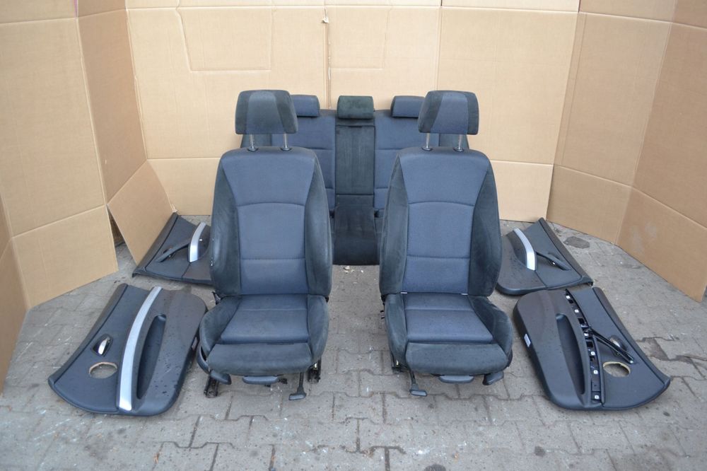 BMW E90 FOTELE KANAPA OPARCIE BOCZKI ALCANTARA SPORTSIZE MPAKIET KOMPLET