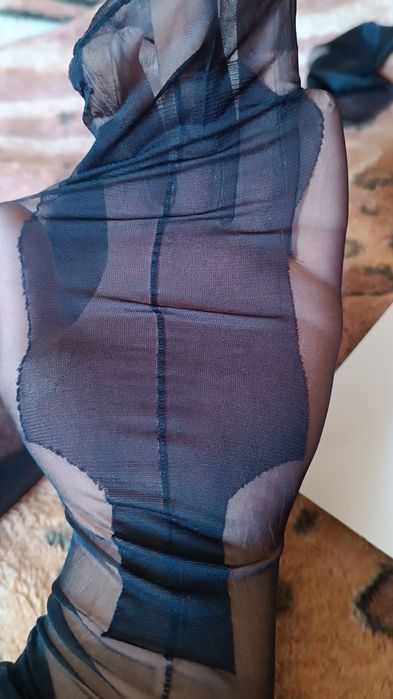 Нейлоновые чулки под пояс со швом и пяткою