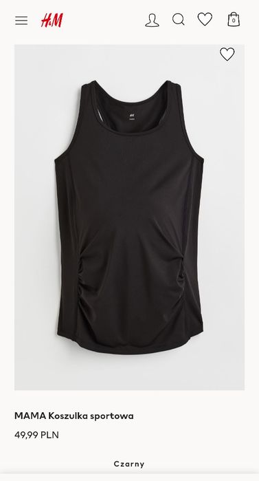H&M MAMA rozmiar S koszulka sportowa ciążowa