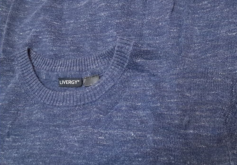 Cienki sweterek granatowy melanż