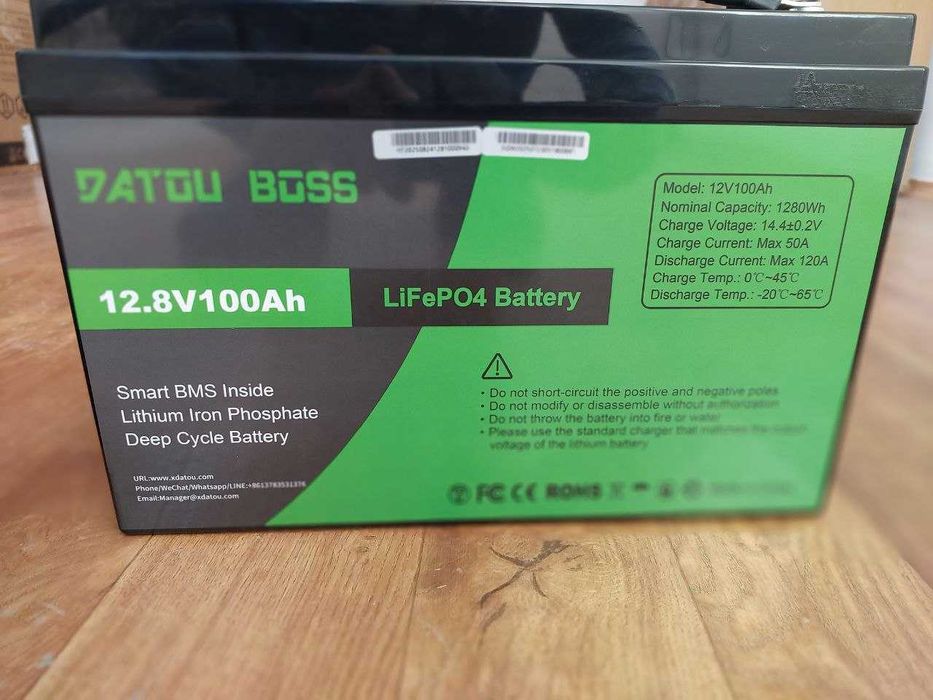 Акумулятор LiFePO4 DATOU BOSS 12V/100AH(1320Wh)літій-залізо-фосфатний. Безкоштовна доставка. Аккумулятор , Li-ion батарея, «АКБ. новый, —  2026 рік»