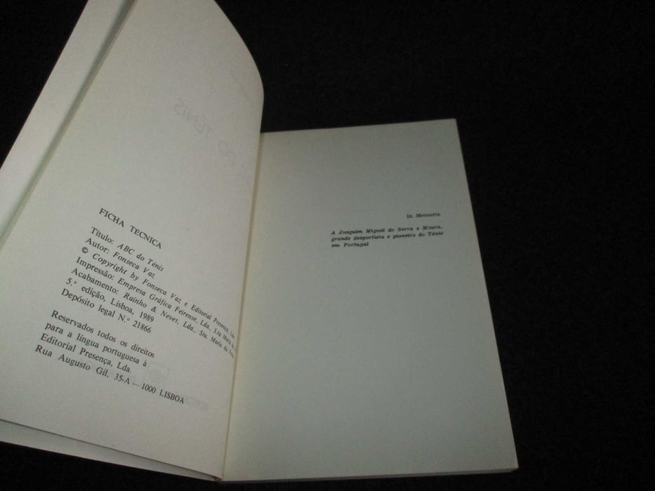 Livro abc do Ténis Fonseca Vaz