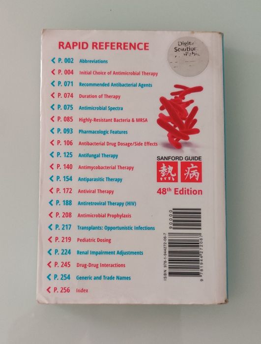 Theo Sanford guide to antimicrobial therapy livro de bolso