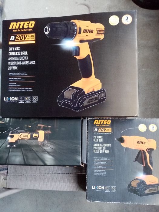 Zestawt narzędzi akumulatorowych 20V Niteo 3szt Nowe