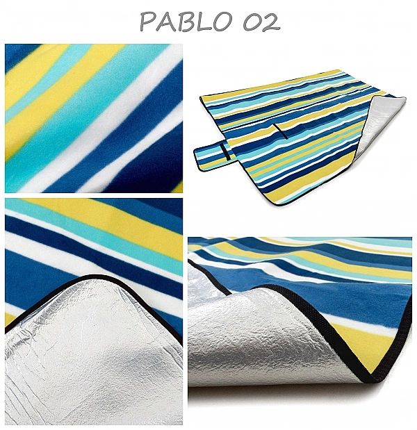 Koc PIKNIKOWY plażowy mata plażowa DUŻA XXL 200x200 z izolacją wodoopo