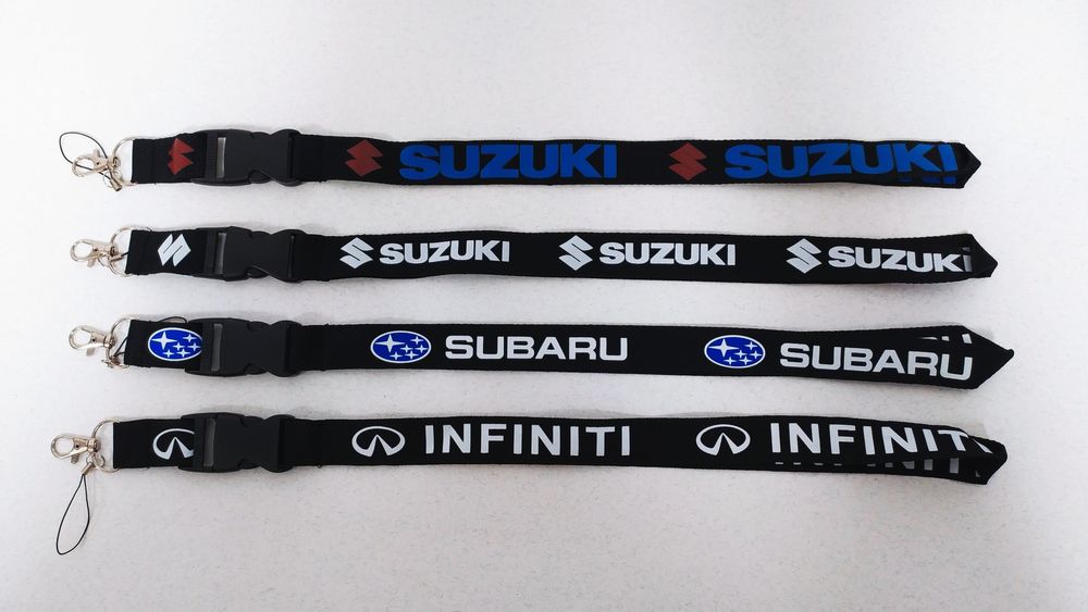 Шнурок на шею для ключей с карабином и логотипом разных моделей авто