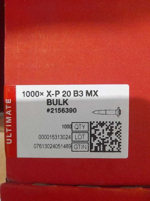 Gwoździe do betonu do osadzaka HILTI X-P B3 MX 20MM BULK