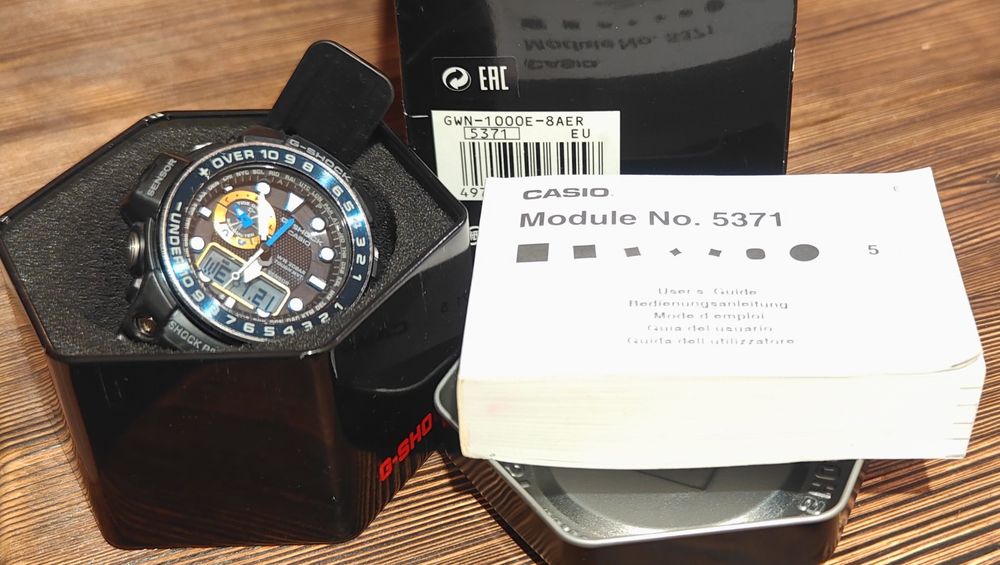 Casio G-shock GWN1000E komplet. Nowy akumulator