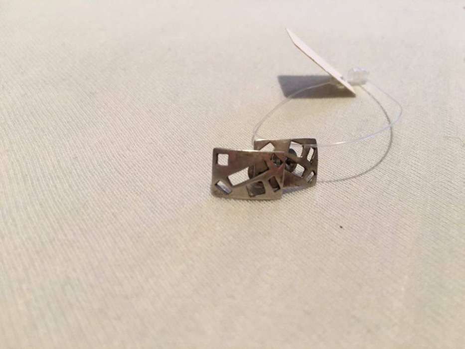 Unikalne kolczyki w kwadraty SREBRA SILVER próba:925 NO:138