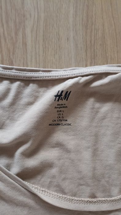 Bawełniana koszulka z krótkim rękawem H&M rozmiar L