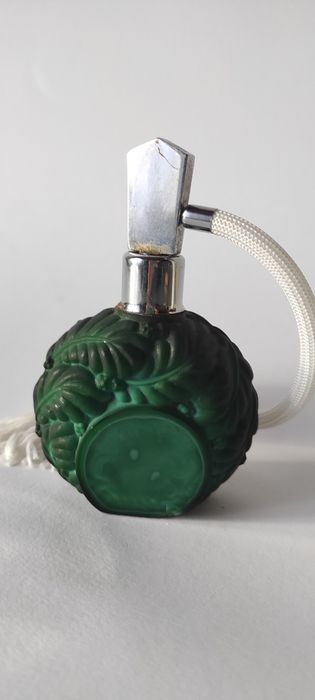 Schlevogt zielone szkło malachitowe perfumetka