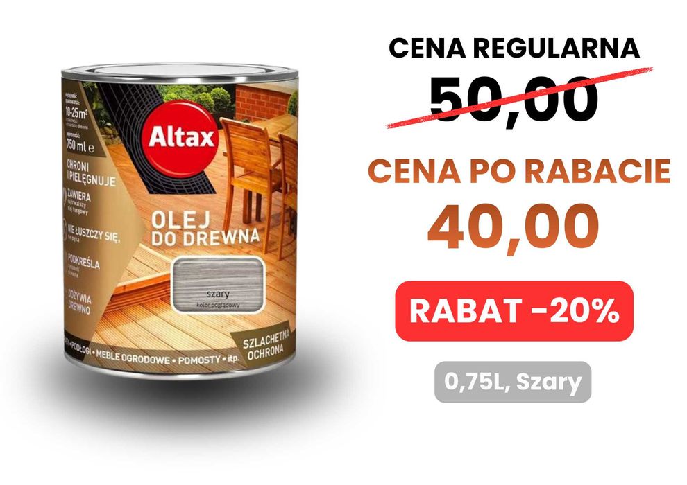Altax olej do drewna szary 0,75