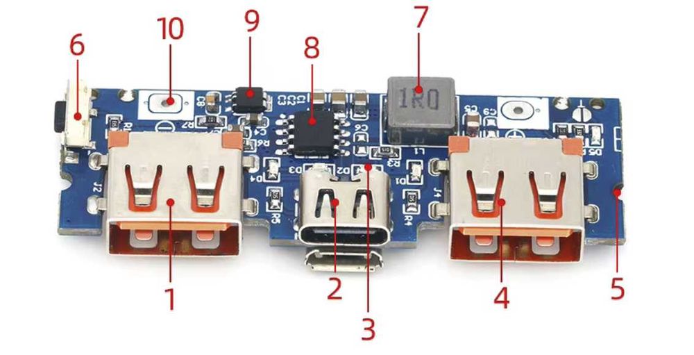 Модуль павербанка LX-LBU2C, модуль UPS