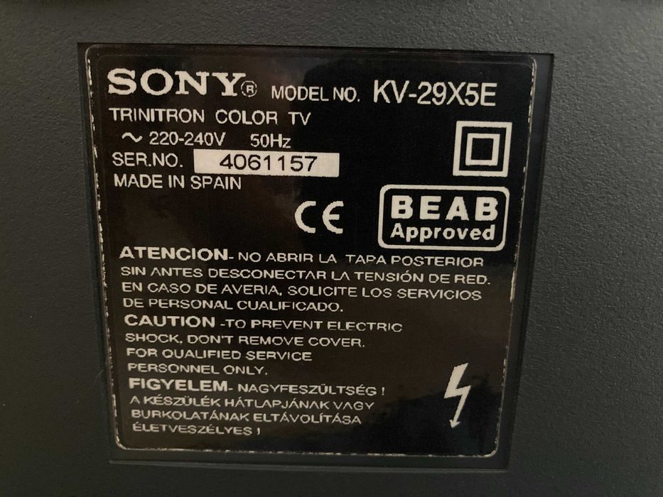 TV Sony Trinitron KV-29X5E Retro Gaming TV 29"