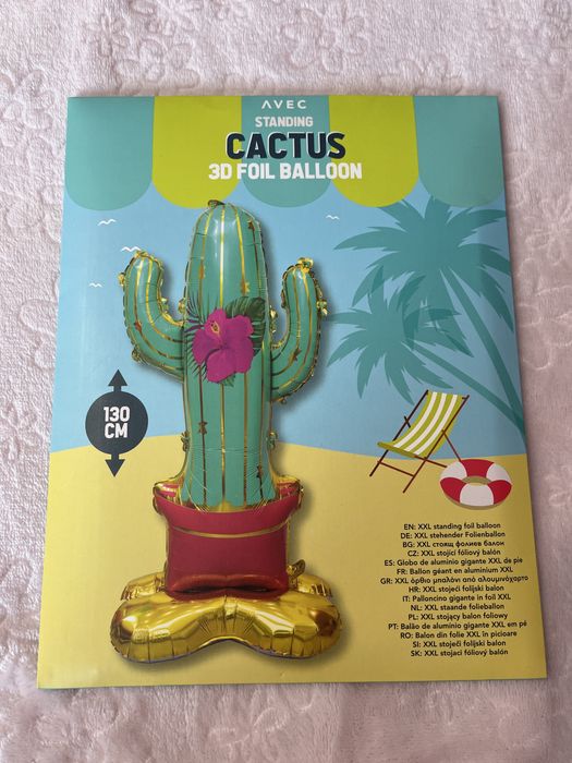Balon 2XL stojący foliowy kaktus