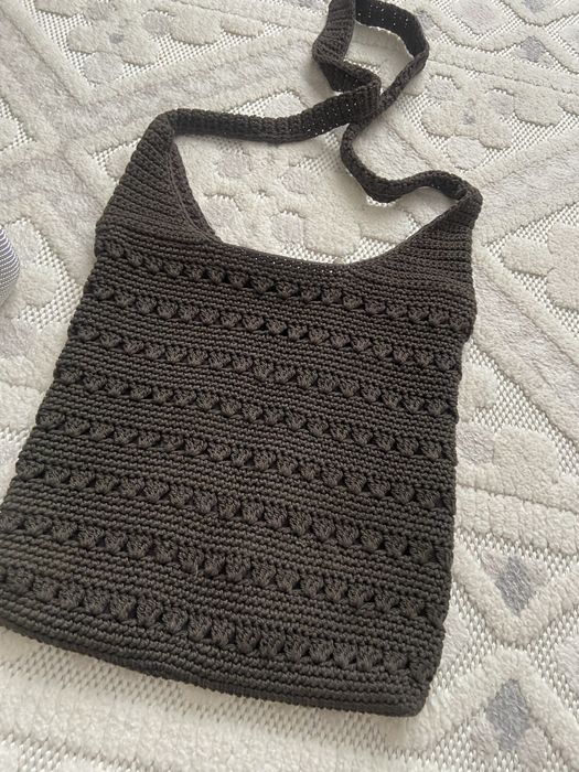 Сумочка макраме шоколадно- коричневого кольору