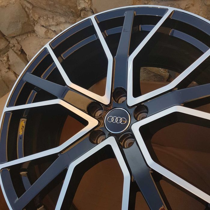Диски НОВІ R21 Audi 5x112 Q7 SQ7 Q5 A6 A7 RS E-tron Porsche Macan VW Touareg Чорні з Проточкою Skoda Seat Ауді