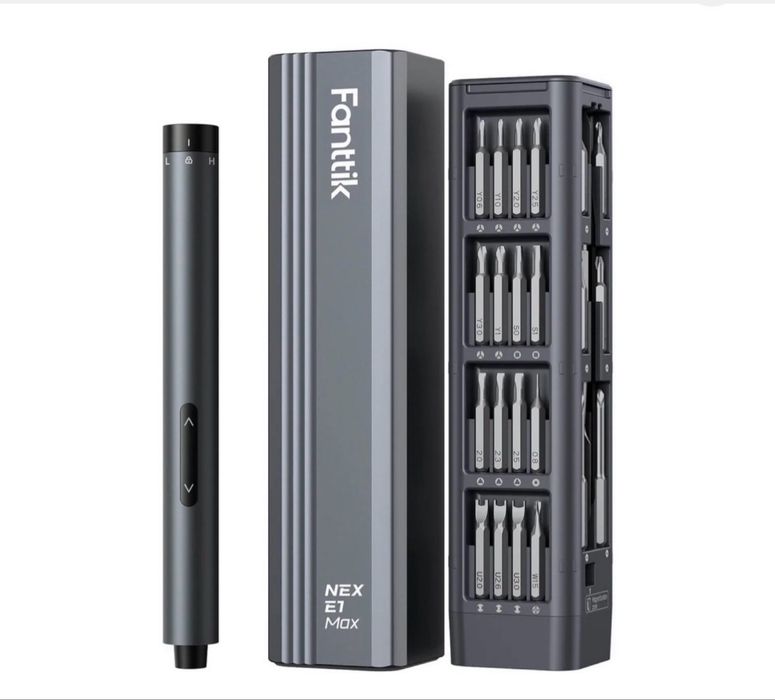 Precyzyjny wkrętak elektryczny Fanttik E1 Max – 50 bitów, LED, USB-C
