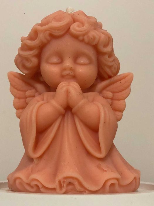 Свічка АНГЕЛ ручної роботи натуральний віск соєвий бджолиний