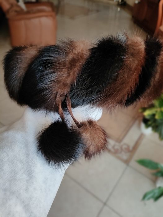 Szal komin opaska 3 w 1 norki naturalne