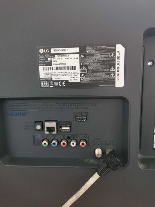 Tv LG 50UN74006lb "placas"