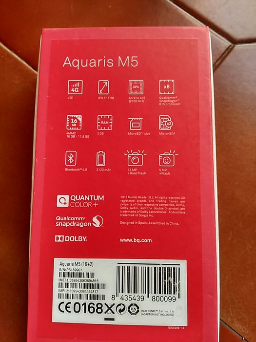 Telefone Bq m5 peças