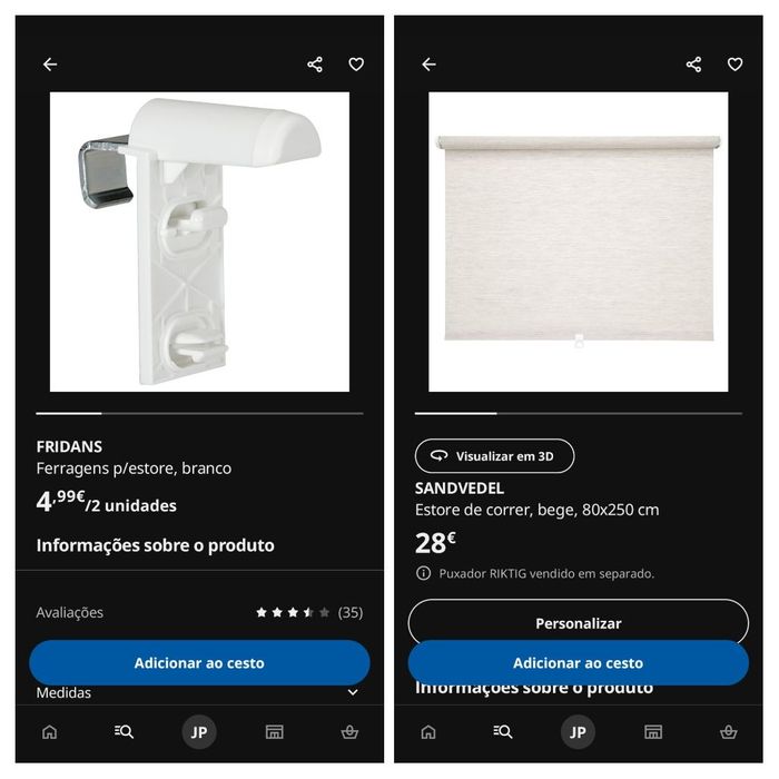 Estore de correr em rolo bege