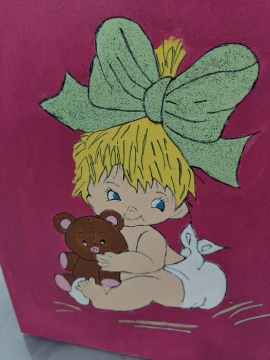 Muda fraldas pintado á mão