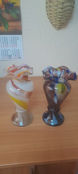 Ваза гутне скло. Вінтаж.