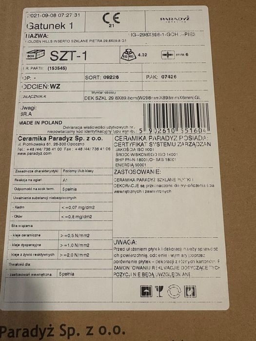 Płytki dekoracyjne Paradyż Golden Hills  Inserto  Szklane  Pietra